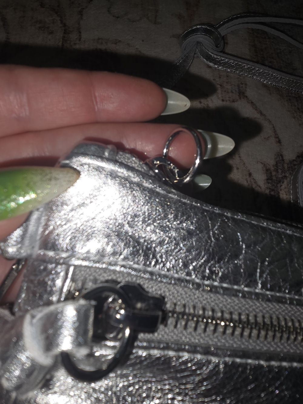 Clarks Metallic Silver Crossbody Bag with Multiple Zips - Picture 5 of 7